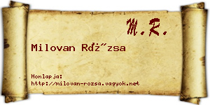 Milovan Rózsa névjegykártya